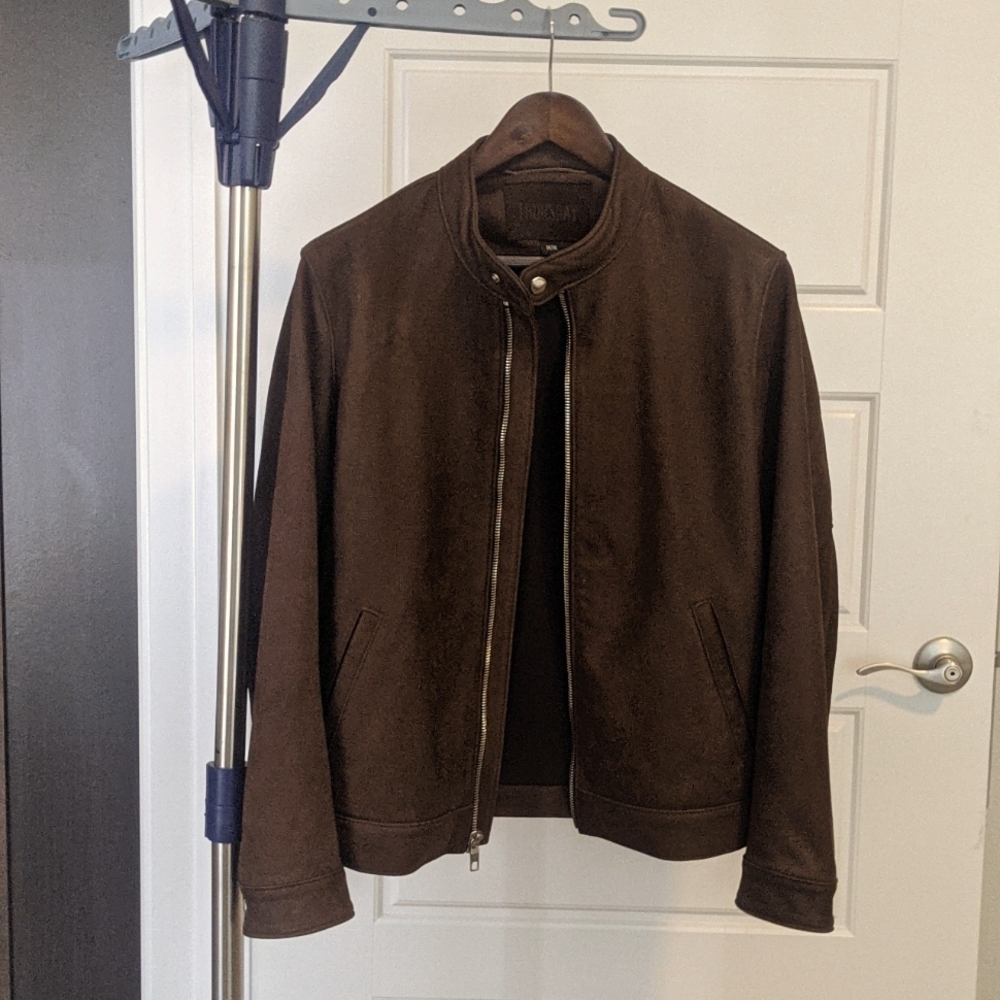 Thursday Boot Company Men's Racer Leather Jacket M Athletic Tobacco Brown